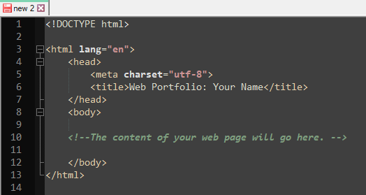 Image showing  indentation use in html coding.